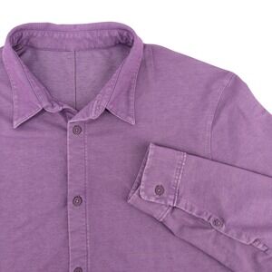 Lululemon Men's XXL Commission‎ Long Sleeve Button Up Shirt Purple Vented